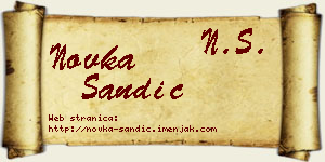 Novka Sandić vizit kartica